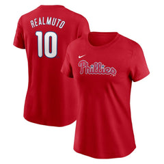 J.T. Realmuto Philadelphia Phillies Nike Women's Cooperstown Collection Fuse Name & Number T-Shirt - Red - Nike Online