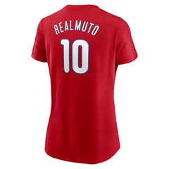 J.T. Realmuto Philadelphia Phillies Nike Women's Cooperstown Collection Fuse Name & Number T-Shirt - Red - Nike Online