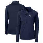 Kansas City Royals Cutter & Buck Women's City Connect Adapt Eco Knit Stretch Recycled Half-Zip Pullover Top - Navy - MLB Lifestyle