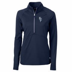 Kansas City Royals Cutter & Buck Women's City Connect Adapt Eco Knit Stretch Recycled Half-Zip Pullover Top - Navy - MLB Lifestyle