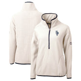 Kansas City Royals Cutter & Buck Women's City Connect Cascade Eco Sherpa Fleece Half-Zip Pullover Jacket - Oatmeal - MLB Lifestyle