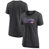 Los Angeles Lakers Women's League Leader Tri-Blend T-Shirt Heather Charcoal | Fanatics Near Me