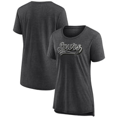 San Antonio Spurs Women's League Leader Tri-Blend T-Shirt Heather Charcoal | Fanatics