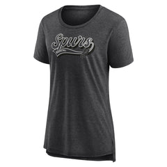 San Antonio Spurs Women's League Leader Tri-Blend T-Shirt Heather Charcoal | Fanatics