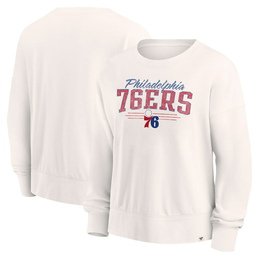 Philadelphia 76ers Women's Close the Game Pullover Sweatshirt Cream | Fanatics Lifestyle