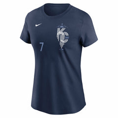 Bobby Witt Jr. Kansas City Royals Nike Women's City Connect Fuse Name & Number T-Shirt - Navy - Nike on Sale