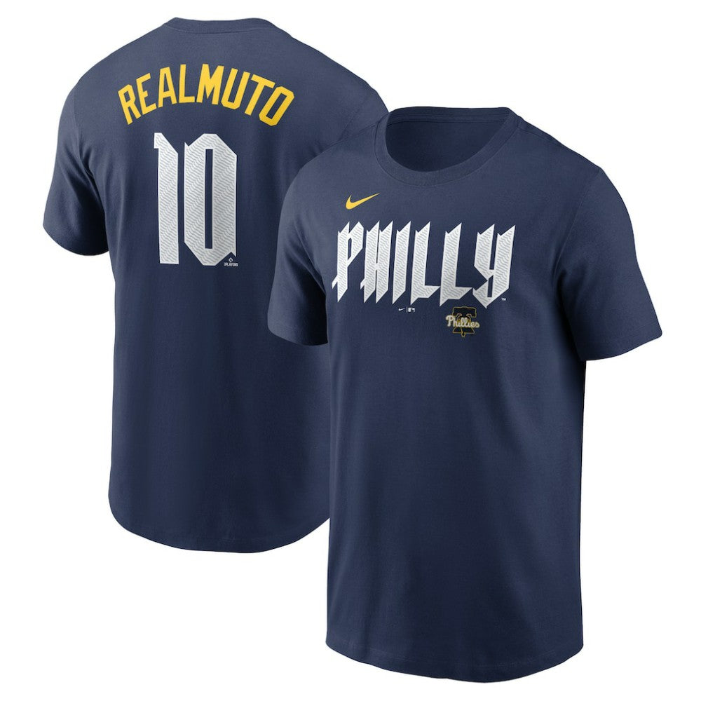 J.T. Realmuto Philadelphia Phillies Nike 2024 City Connect Fuse Player Name & Number T-Shirt - Navy - Nike Lifestyle