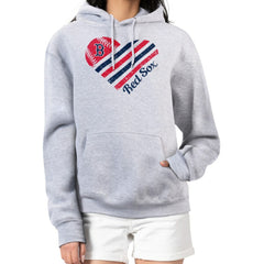 Boston Red Sox G-III 4Her by Carl Banks Women's Heart Fleece Pullover Hoodie - Heather Gray - MLB Online