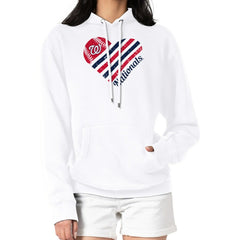 Washington Nationals G-III 4Her by Carl Banks Women's Heart Fleece Pullover Hoodie - White - MLB Online