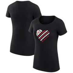 Arizona Diamondbacks G-III 4Her by Carl Banks Women's Super-Slim Fit Lightweight Heart Graphic T-Shirt - Black - MLB on Sale