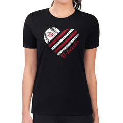 Arizona Diamondbacks G-III 4Her by Carl Banks Women's Super-Slim Fit Lightweight Heart Graphic T-Shirt - Black - MLB on Sale