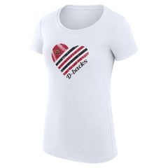 Arizona Diamondbacks G-III 4Her by Carl Banks Women's Super-Slim Fit Lightweight Heart Graphic T-Shirt - White - MLB Lifestyle