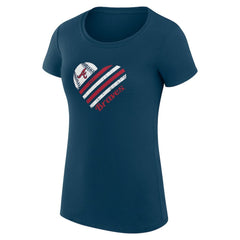 Atlanta Braves G-III 4Her by Carl Banks Women's Super-Slim Fit Lightweight Heart Graphic T-Shirt - Navy - MLB Sale
