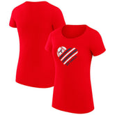 Atlanta Braves G-III 4Her by Carl Banks Women's Super-Slim Fit Lightweight Heart Graphic T-Shirt - Red - MLB Lifestyle