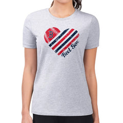 Boston Red Sox G-III 4Her by Carl Banks Women's Super-Slim Fit Lightweight Heart Graphic T-Shirt - Heather Gray - MLB Online