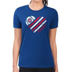 Chicago Cubs G-III 4Her by Carl Banks Women's Super-Slim Fit Lightweight Heart Graphic T-Shirt - Royal - MLB Online