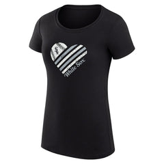 Chicago White Sox G-III 4Her by Carl Banks Women's Super-Slim Fit Lightweight Heart Graphic T-Shirt - Black - MLB Online