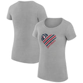 Cleveland Guardians G-III 4Her by Carl Banks Women's Super-Slim Fit Lightweight Heart Graphic T-Shirt - Heather Gray - MLB Lifestyle