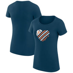 Detroit Tigers G-III 4Her by Carl Banks Women's Super-Slim Fit Lightweight Heart Graphic T-Shirt - Navy - MLB Lifestyle
