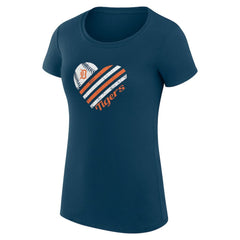 Detroit Tigers G-III 4Her by Carl Banks Women's Super-Slim Fit Lightweight Heart Graphic T-Shirt - Navy - MLB Lifestyle