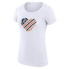 Detroit Tigers G-III 4Her by Carl Banks Women's Super-Slim Fit Lightweight Heart Graphic T-Shirt - White - MLB on Sale