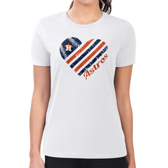 Houston Astros G-III 4Her by Carl Banks Women's Super-Slim Fit Lightweight Heart Graphic T-Shirt - White - MLB Discount