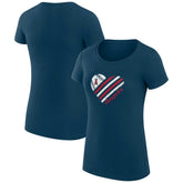 Los Angeles Angels G-III 4Her by Carl Banks Women's Super-Slim Fit Lightweight Heart Graphic T-Shirt - Navy - MLB on Sale