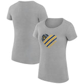Milwaukee Brewers G-III 4Her by Carl Banks Women's Super-Slim Fit Lightweight Heart Graphic T-Shirt - Heather Gray - MLB Discount