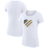 Milwaukee Brewers G-III 4Her by Carl Banks Women's Super-Slim Fit Lightweight Heart Graphic T-Shirt - White - MLB Sale
