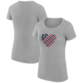 Minnesota Twins G-III 4Her by Carl Banks Women's Super-Slim Fit Lightweight Heart Graphic T-Shirt - Heather Gray - MLB Discount