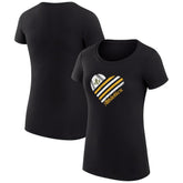 Athletics G-III 4Her by Carl Banks Women's Super-Slim Fit Lightweight Heart Graphic T-Shirt - Black - MLB Lifestyle
