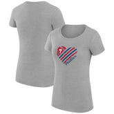 Philadelphia Phillies G-III 4Her by Carl Banks Women's Super-Slim Fit Lightweight Heart Graphic T-Shirt - Heather Gray - MLB Discount