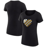 Pittsburgh Pirates G-III 4Her by Carl Banks Women's Super-Slim Fit Lightweight Heart Graphic T-Shirt - Black - MLB Lifestyle