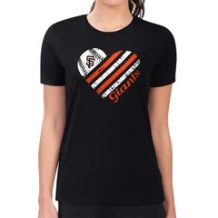 San Francisco Giants G-III 4Her by Carl Banks Women's Super-Slim Fit Lightweight Heart Graphic T-Shirt - Black - MLB Lifestyle