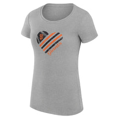 San Francisco Giants G-III 4Her by Carl Banks Women's Super-Slim Fit Lightweight Heart Graphic T-Shirt - Heather Gray - MLB Lifestyle