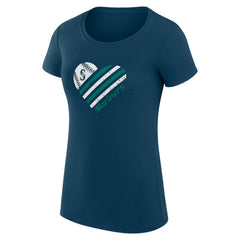 Seattle Mariners G-III 4Her by Carl Banks Women's Super-Slim Fit Lightweight Heart Graphic T-Shirt - Navy - MLB Discount