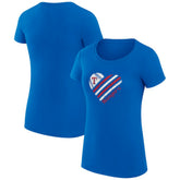 Texas Rangers G-III 4Her by Carl Banks Women's Super-Slim Fit Lightweight Heart Graphic T-Shirt - Royal - MLB Lifestyle
