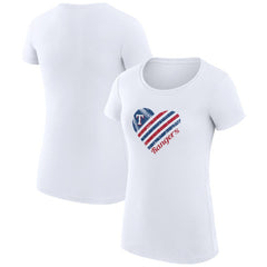 Texas Rangers G-III 4Her by Carl Banks Women's Super-Slim Fit Lightweight Heart Graphic T-Shirt - White - MLB Lifestyle