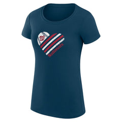 Washington Nationals G-III 4Her by Carl Banks Women's Super-Slim Fit Lightweight Heart Graphic T-Shirt - Navy - MLB Lifestyle