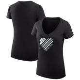 Chicago White Sox G-III 4Her by Carl Banks Women's Super-Slim Fit Lightweight Heart V-Neck T-Shirt - Black - MLB Online