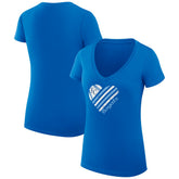Kansas City Royals G-III 4Her by Carl Banks Women's Super-Slim Fit Lightweight Heart V-Neck T-Shirt - Royal - MLB on Sale