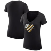 San Diego Padres G-III 4Her by Carl Banks Women's Super-Slim Fit Lightweight Heart V-Neck T-Shirt - Black - MLB Sale