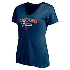 Chicago Bears Women's Depth Chart V-Neck T-Shirt Navy