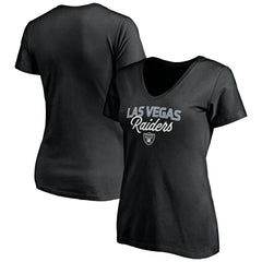 Las Vegas Raiders Women's Depth Chart V-Neck T-Shirt Black