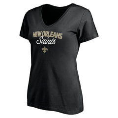 New Orleans Saints Women's Depth Chart V-Neck T-Shirt Black