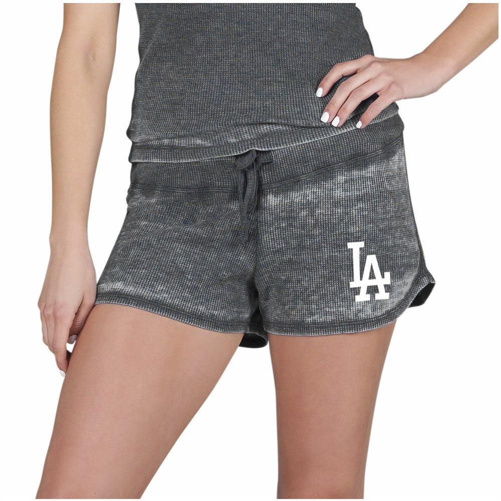 Los Angeles Dodgers Concepts Sport Women's Resurgence Waffle Knit Shorts - Charcoal - MLB Online