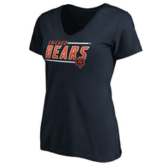 Chicago Bears Women's Mascot In Bounds V-Neck T-Shirt Navy
