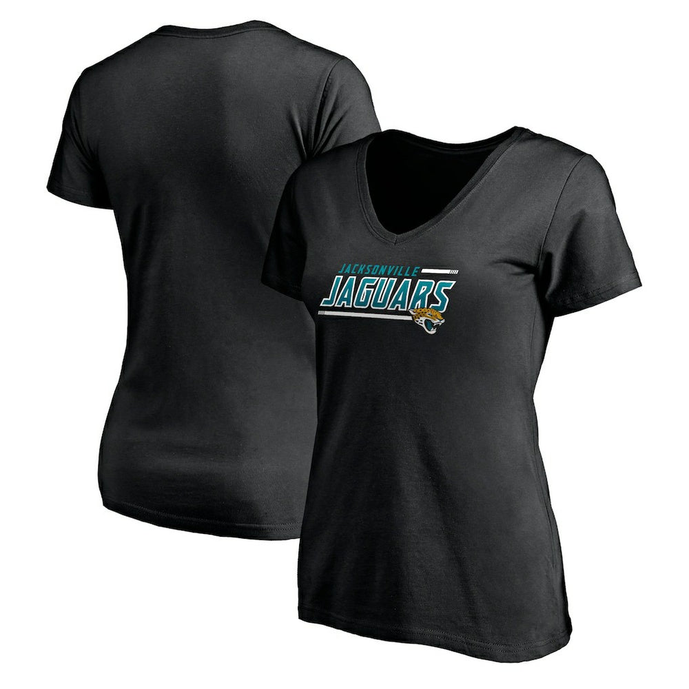 Jacksonville Jaguars Women's Mascot In Bounds V-Neck T-Shirt Black