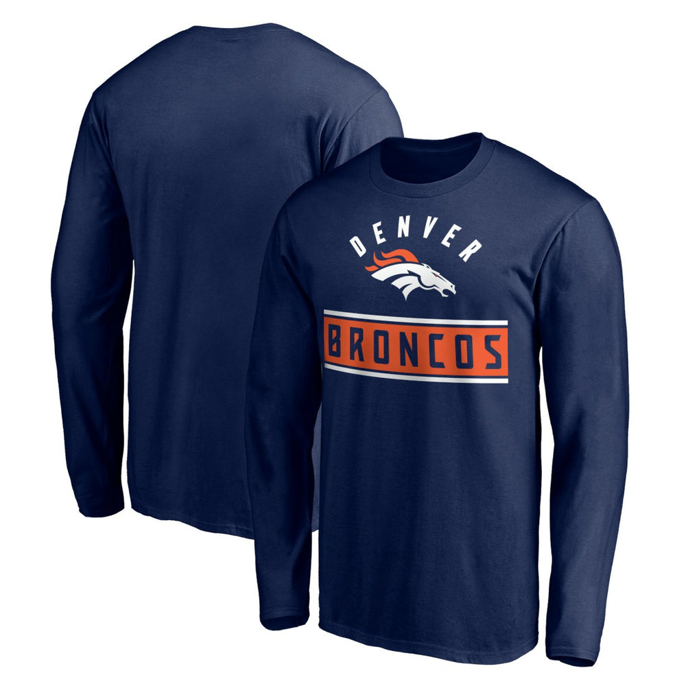 Denver Broncos Team Arch Knockout Long Sleeve T-Shirt Navy
