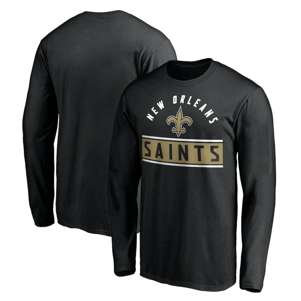 New Orleans Saints Team Arch Knockout Long Sleeve T-Shirt Black